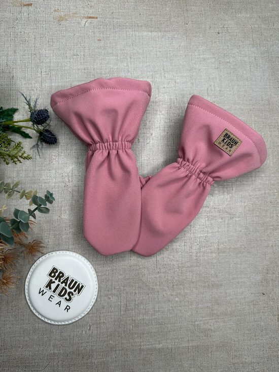 Ziemas softshell cimdi  - veci rozā